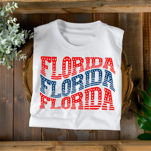 T-shirt Patriotique Florida Rouge et Bleu Boho