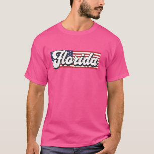 T-shirt Patriotique Floride USA Drapeau Frappe Accueil Éta