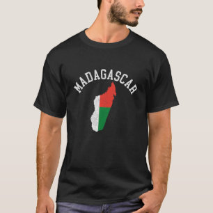 T-shirt Patriotique Hommes Femmes Madagascar Drapeau Carte
