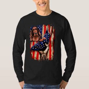 T-shirt Patriotique irlandais Setter Chien Drapeau américa