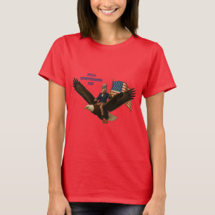 T-shirt Patriotique Juillet 4 Oncle Sam Riding a Bald Eagl