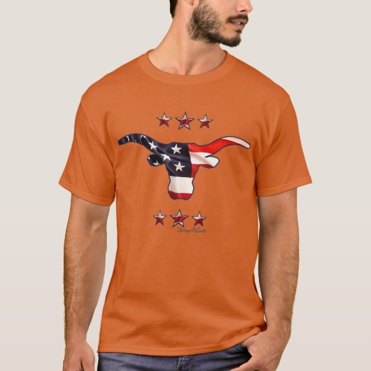 T-shirt Patriotique - Longhorn Steer (Devant)