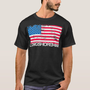 T-shirt Patriotique Longshoreman Vintage US Drapeau Pullov