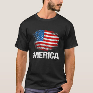 T-shirt Patriotique Merica Us Drapeau Américain Sunglusses