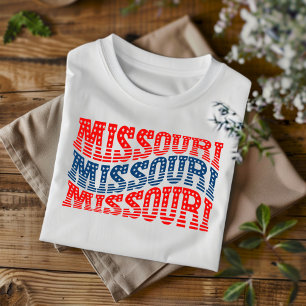 T-shirt Patriotique Missouri rouge et bleu Boho