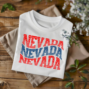 T-shirt Patriotique Nevada Rouge et Bleu Boho