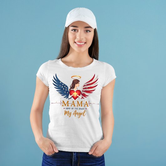 T-shirt Patriotique Nurse Maman - Maman, Mon Ange