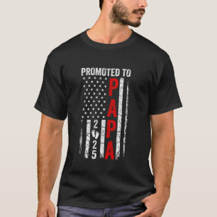 T-shirt Patriotique Promu Papa 2025 Première Fois Nouveau