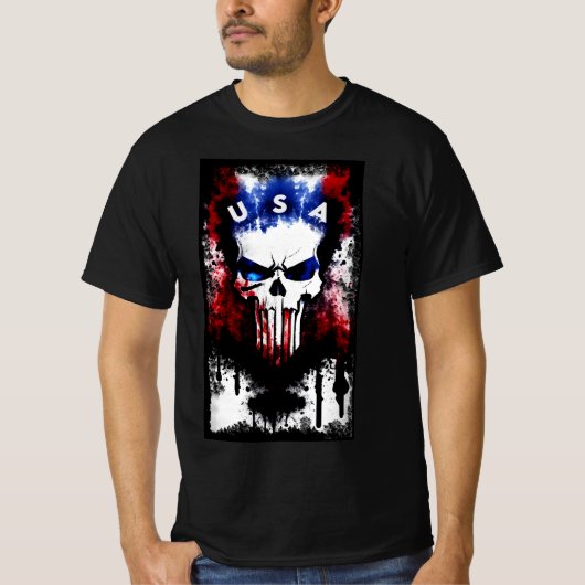 T-shirt Patriotique Punisher (USA) (Devant)