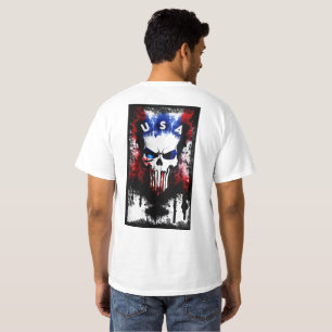 T-shirt Patriotique Punisher (USA) Blanc