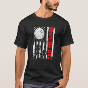 T-shirt Patriotique Retro Usa American Flag Bowling Papa 4