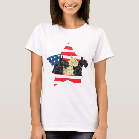 T-shirt Patriotique Scottish Terriers (Devant)