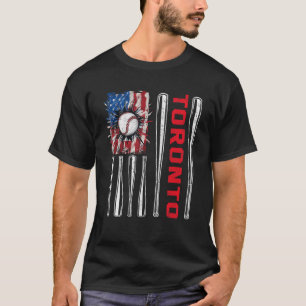 T-shirt Patriotique Toronto Softball US American Flag Base