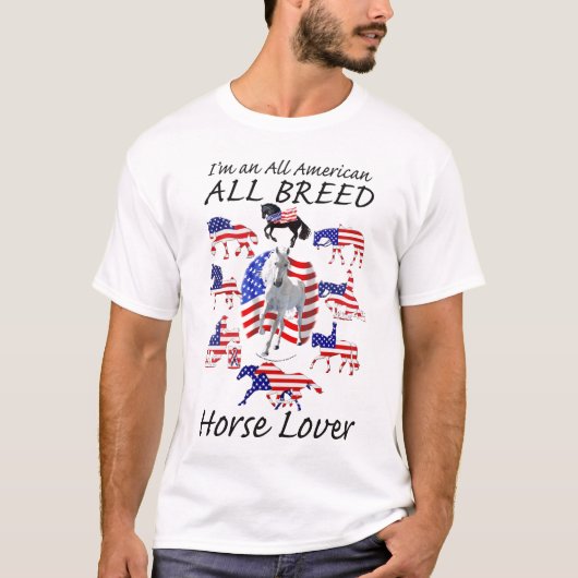 T-shirt Patriotique tous amant de cheval de race (Devant)
