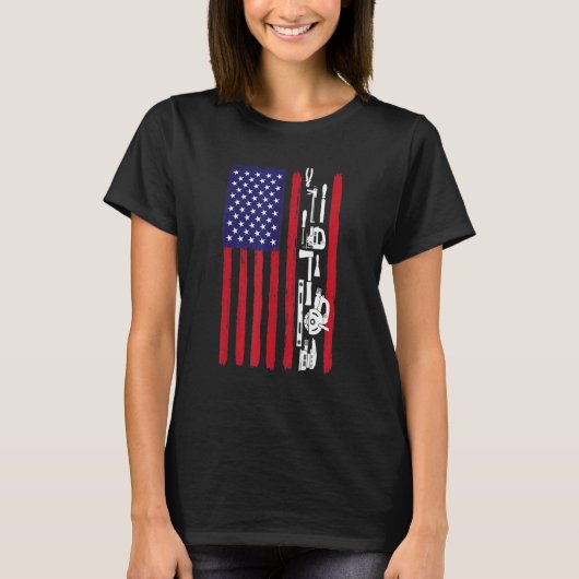 T-shirt Patriotique US Drapeau menuisier menuisier (Devant)
