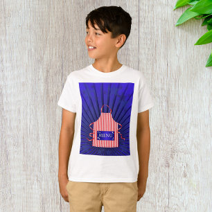 T-shirt Patriotique USA Chef Rouge Blanc Bleu BBQ Cuisine
