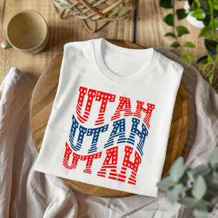 T-shirt Patriotique Utah Rouge et Bleu Boho