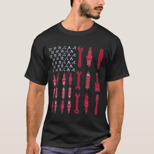 T-shirt patriotique vintage de drapeau américain (Devant)