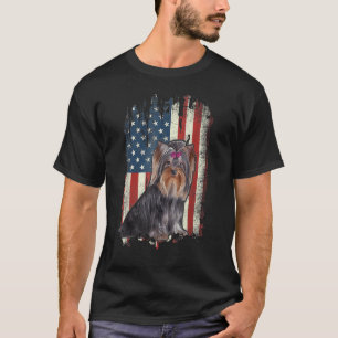 T-shirt Patriotique Yorkie Drapeau Américain Chien Hommes 