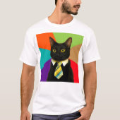 T-shirt Patron de chat en cravate (Devant)