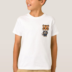 T-shirt Patron Tigre Exécutif Tenant une Tasse de Café Enf