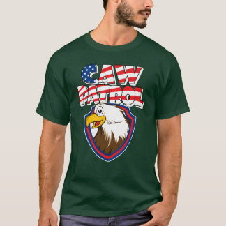T-shirt Patrouille de Caw Aigle américain Drapeau Rouge Bl