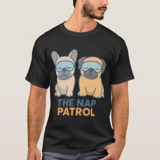 T-shirt Patrouille de sieste Carlin endormi et Bouledogue