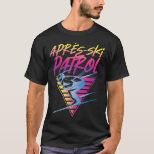 T-shirt Patrouille de ski d'Apres des années 80 Vintage
