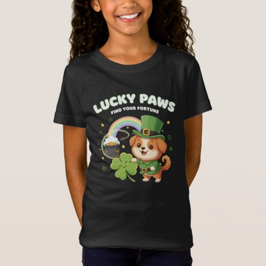 T-Shirt  "Patte Chanceuse Saint-Patrick Chiot" (Devant)