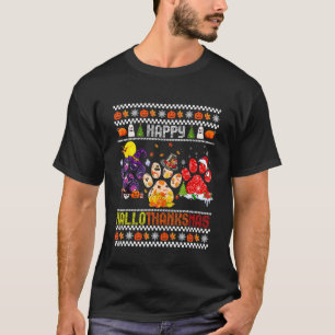 T-shirt Patte Chat Heureux Hallothanksmas Halloween Thanks