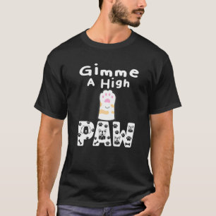 T-shirt Patte de chat donne-moi un high five  Citation Ani