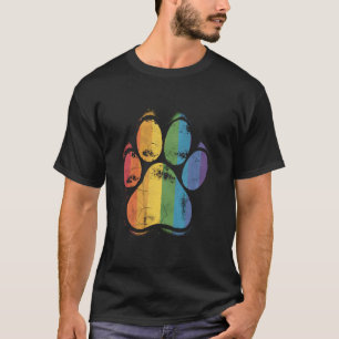 T-shirt Patte de chien arc-en-ciel de fierté LGBTQ