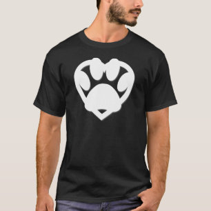 T-shirt Patte de chien et forme de cœur découpés dans du p