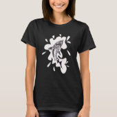 T-shirt Patterned exotic shark artwork black and white Meh (Devant)