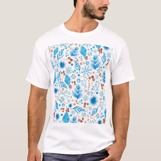 T-shirt Patterns bleus (Devant)