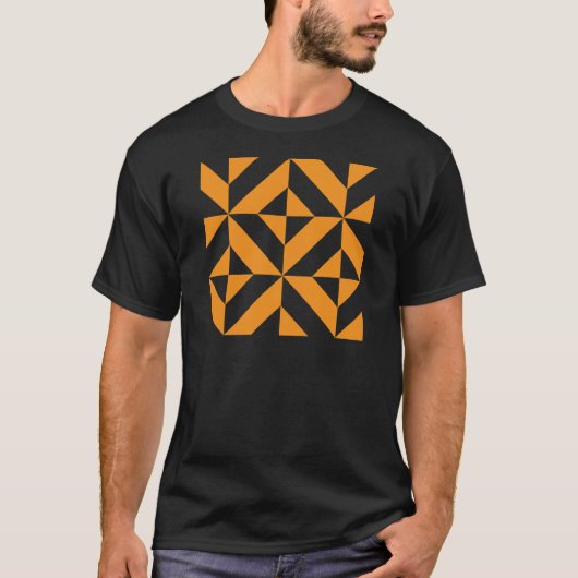 T-shirt Patters de Burnt Orange Geometric Deco Cube (Devant)