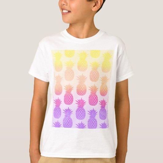T-shirt Patters de Girly Topical Rainbow Summer Pineapples (Devant)