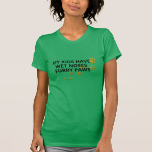 T-shirt pattes de fourrure de nez mouillé chien chat maman