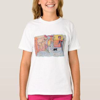 T-shirt Pattes noires dans une ruelle inondée de soleil