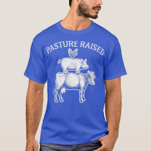 T-shirt Pâturage Oeufs élevés Poulet Porc de poulet Vache 