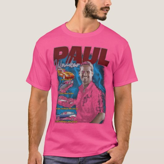 T-shirt Paul Walker Retro Collage (Devant)