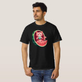 T-shirt Pause café Chat Pastèque (Devant entier)