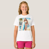 T-shirt Pause du point d'action fille (Devant entier)