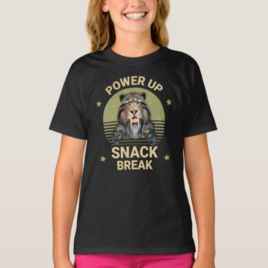 T-shirt Pause Snack Sabertooth Tigre Énergisant (Devant)