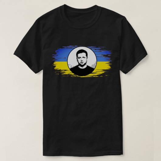 T-shirt Pavillon bleu jaune d'Ukraine Zelenskyy (Design devant)