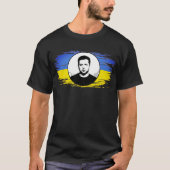 T-shirt Pavillon bleu jaune d'Ukraine Zelenskyy (Devant)
