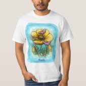 T-shirt Pavot à papillon jaune (Devant)