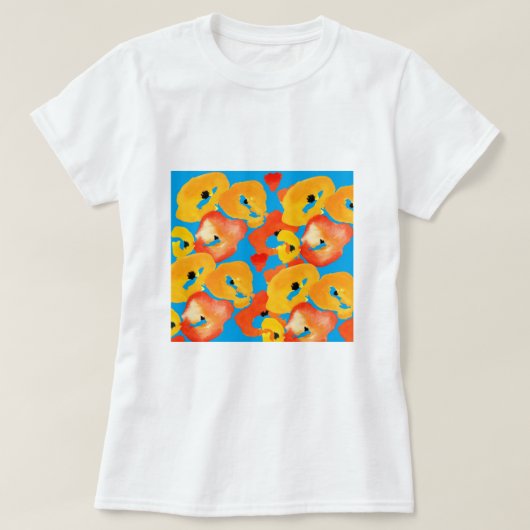 T-shirt Pavot rouge et orange (Design devant)