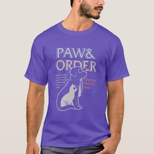 T-shirt Paw And Order Special Feline Unit Petsraining Dog (Devant)
