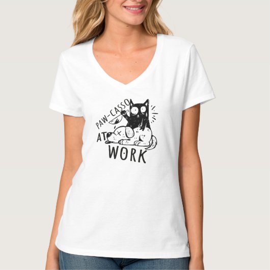 T-shirt Paw-casso au travail (Devant)
